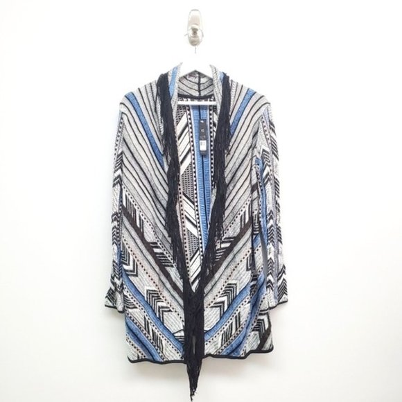 Nic + Zoe Fringe Cardigan Long Sleeve Open, XS - Picture 2 of 6